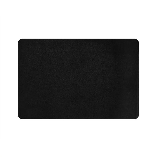 White 12x18 Pet Food Mat with Blue Slashes