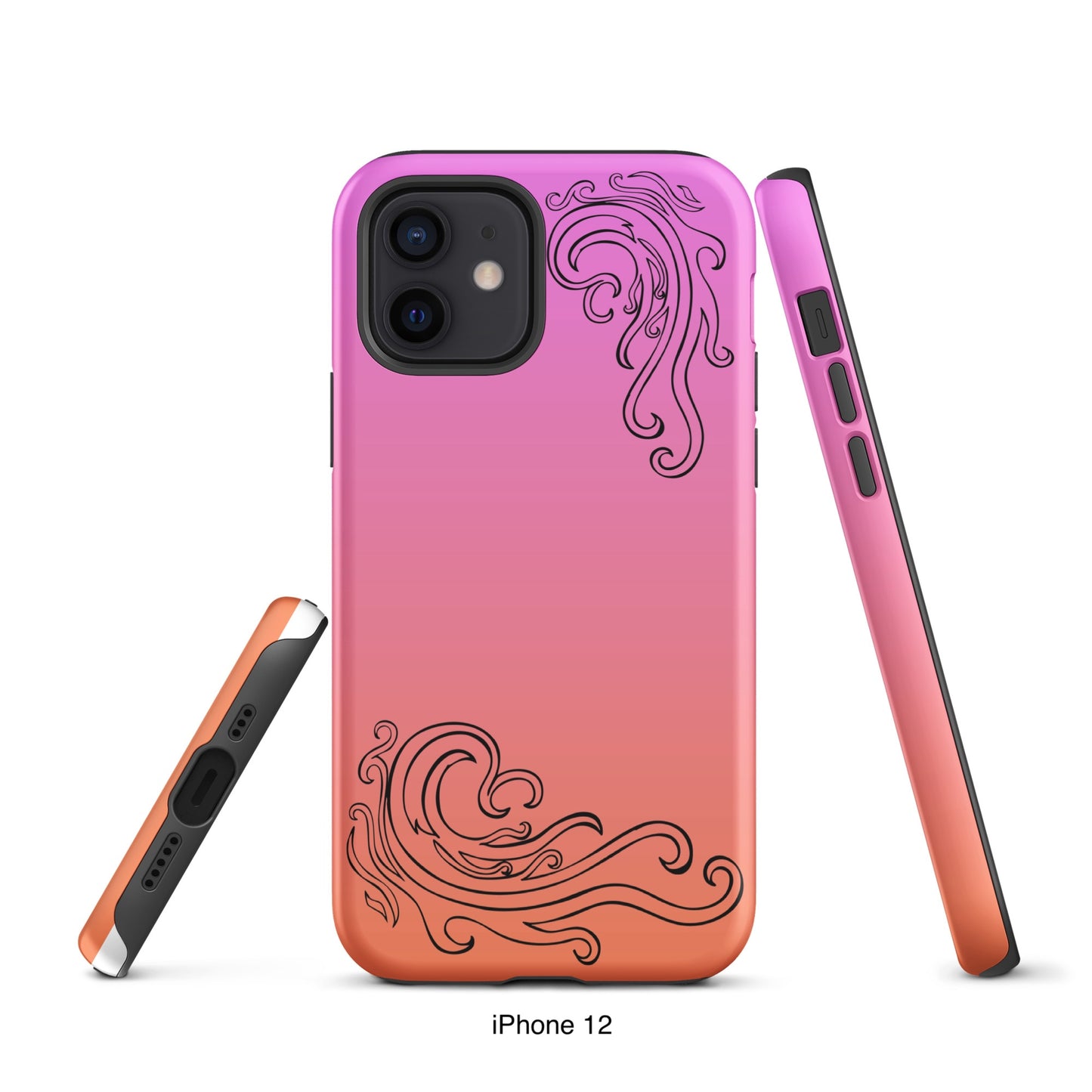Pink and Orange Tough Case for iPhone® with Tribal Logos