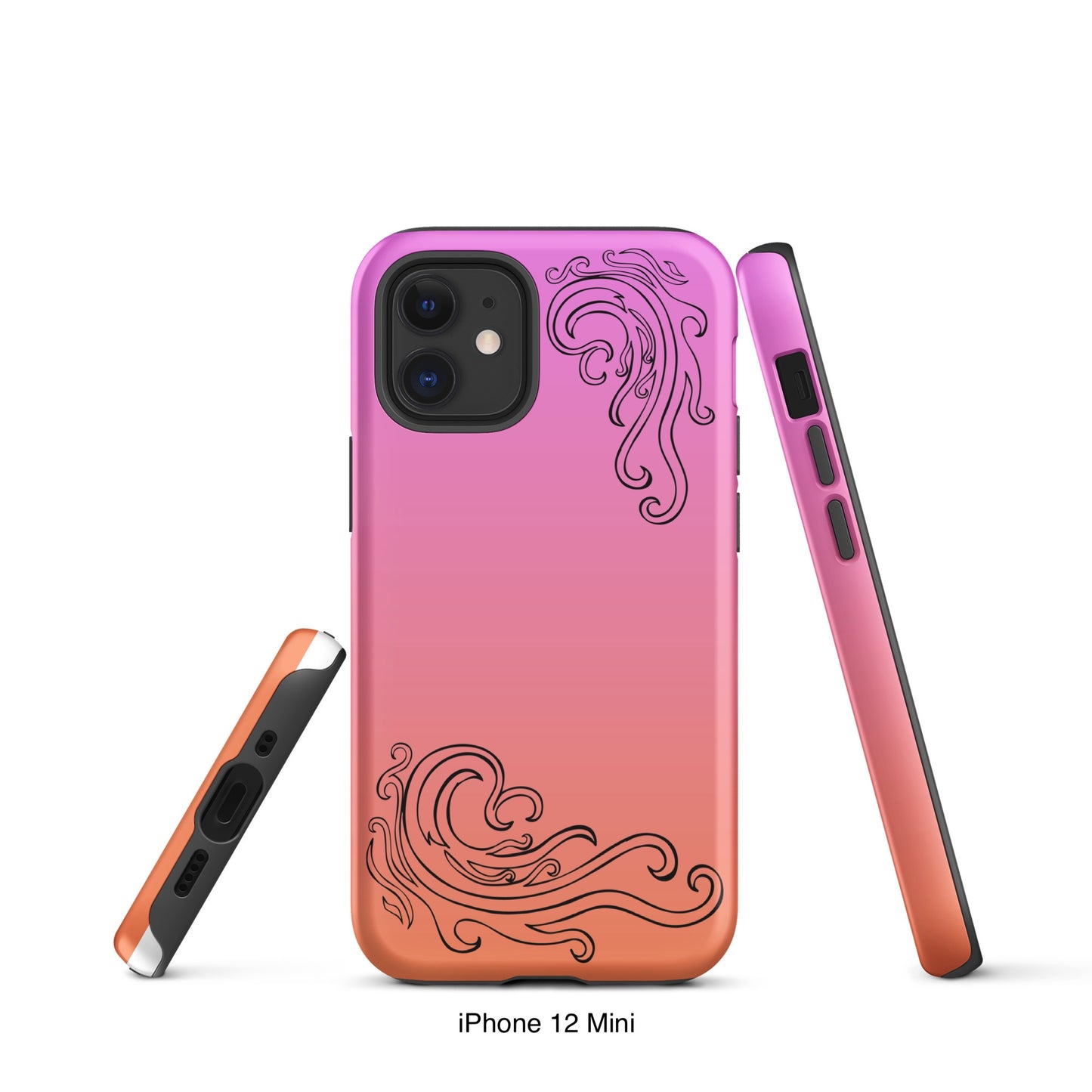 Pink and Orange Tough Case for iPhone® with Tribal Logos