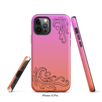 Pink and Orange Tough Case for iPhone® with Tribal Logos