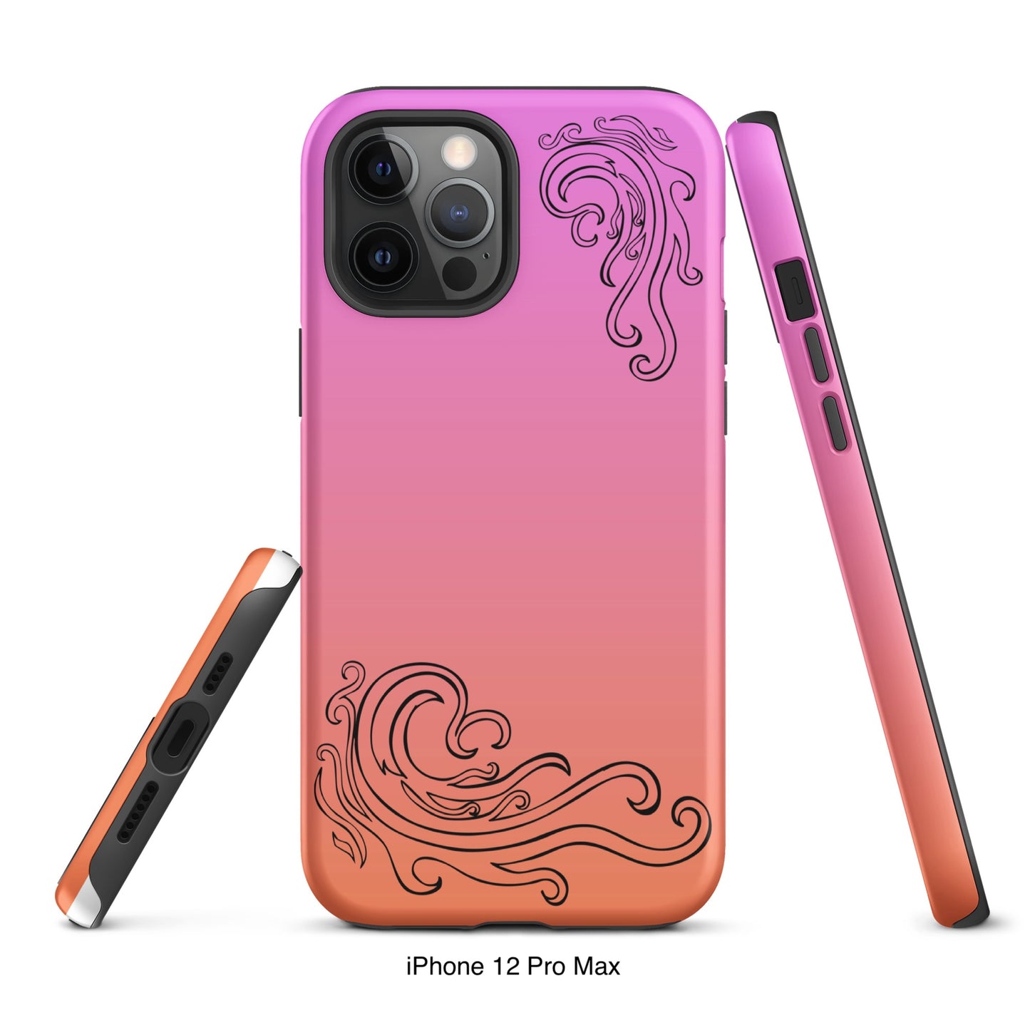Pink and Orange Tough Case for iPhone® with Tribal Logos