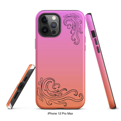 Pink and Orange Tough Case for iPhone® with Tribal Logos