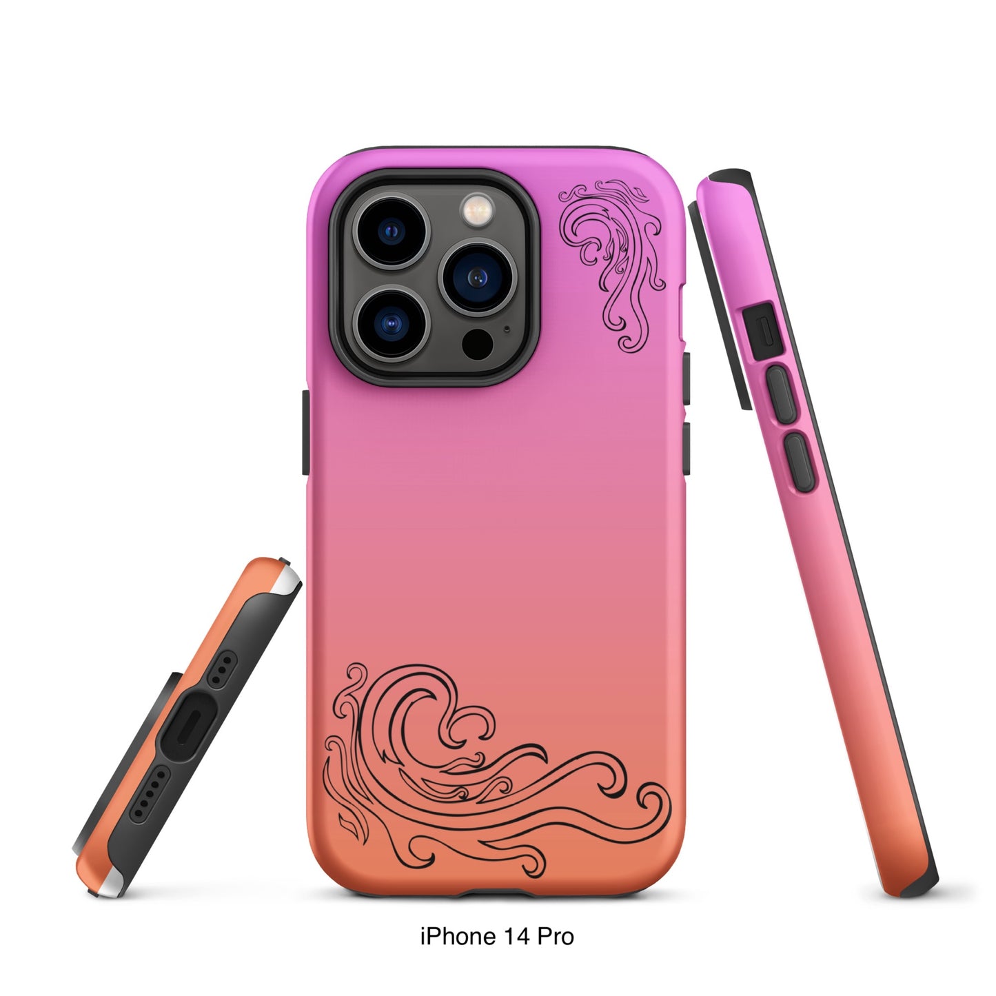 Pink and Orange Tough Case for iPhone® with Tribal Logos