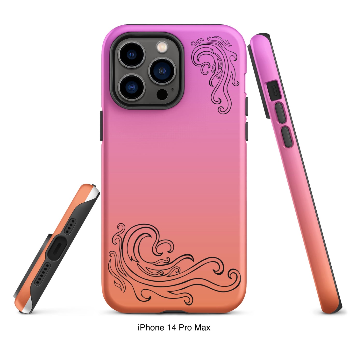 Pink and Orange Tough Case for iPhone® with Tribal Logos