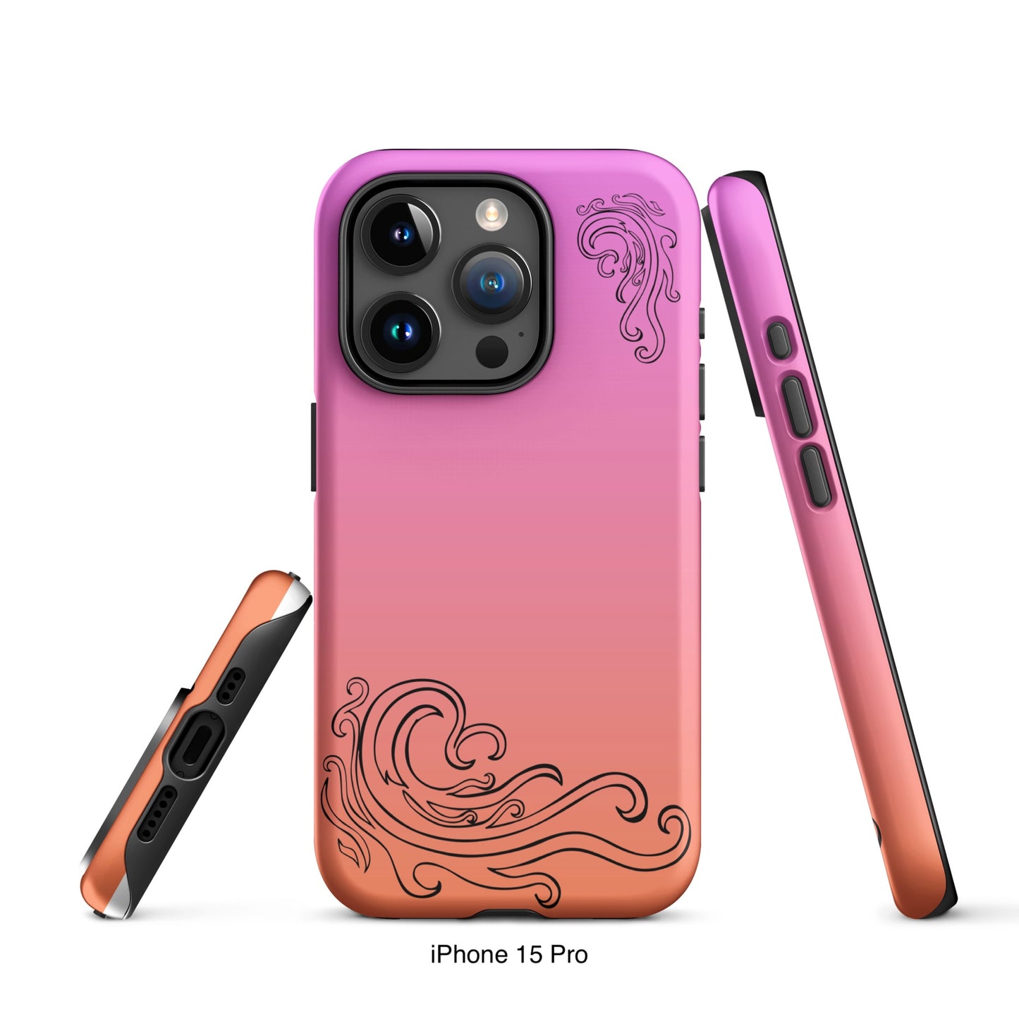 Pink and Orange Tough Case for iPhone® with Tribal Logos