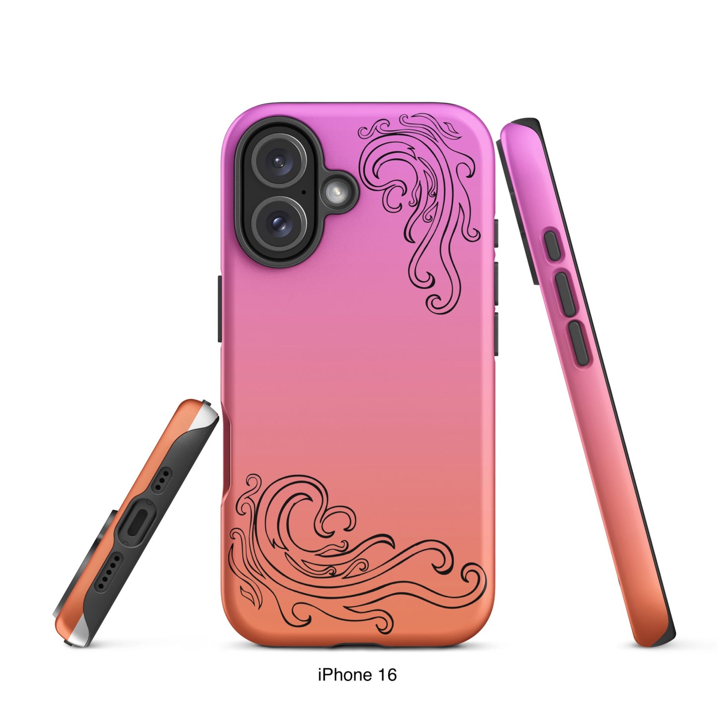 Pink and Orange Tough Case for iPhone® with Tribal Logos