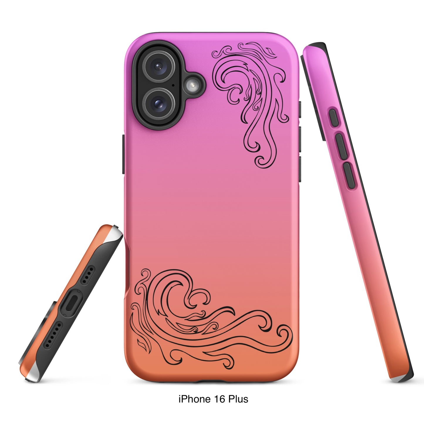 Pink and Orange Tough Case for iPhone® with Tribal Logos