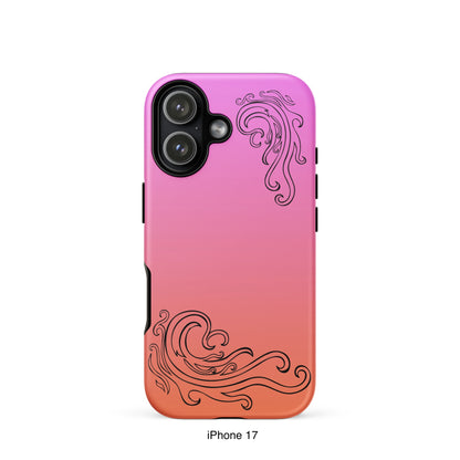 Pink and Orange Tough Case for iPhone® with Tribal Logos