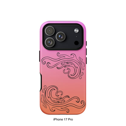 Pink and Orange Tough Case for iPhone® with Tribal Logos