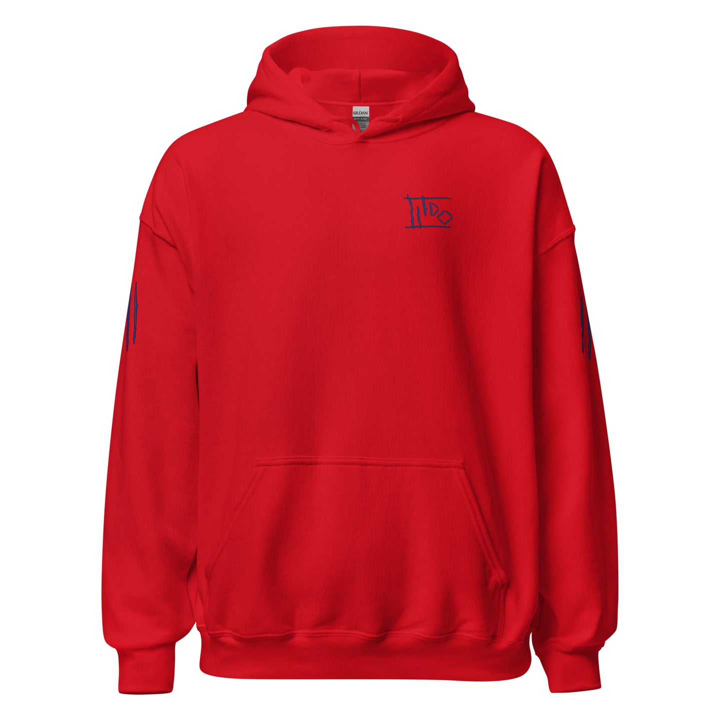 Various Colored Hoodies with Multiple Blue Logos