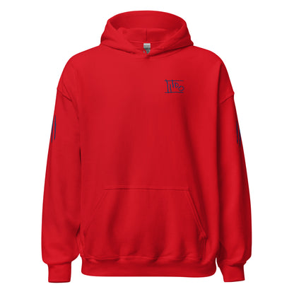 Various Colored Hoodies with Multiple Blue Logos